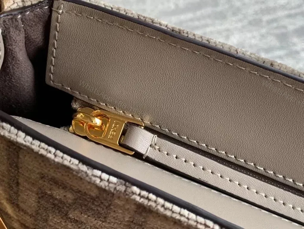View 9 of Patterned Satchel with Signature Fendi Hardware - All-Day Luxury Bag