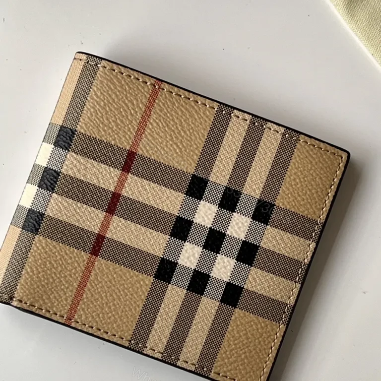 View 2 of Burberry Check Wallet: Premium Coated Canvas, Slim Bi-Fold
