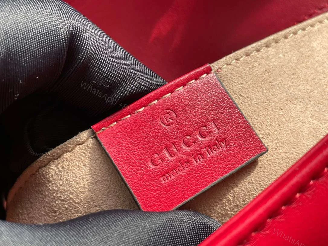 View 9 of Gucci Marmont Top Handle Like Auth Women’s Handbag Red 27cm