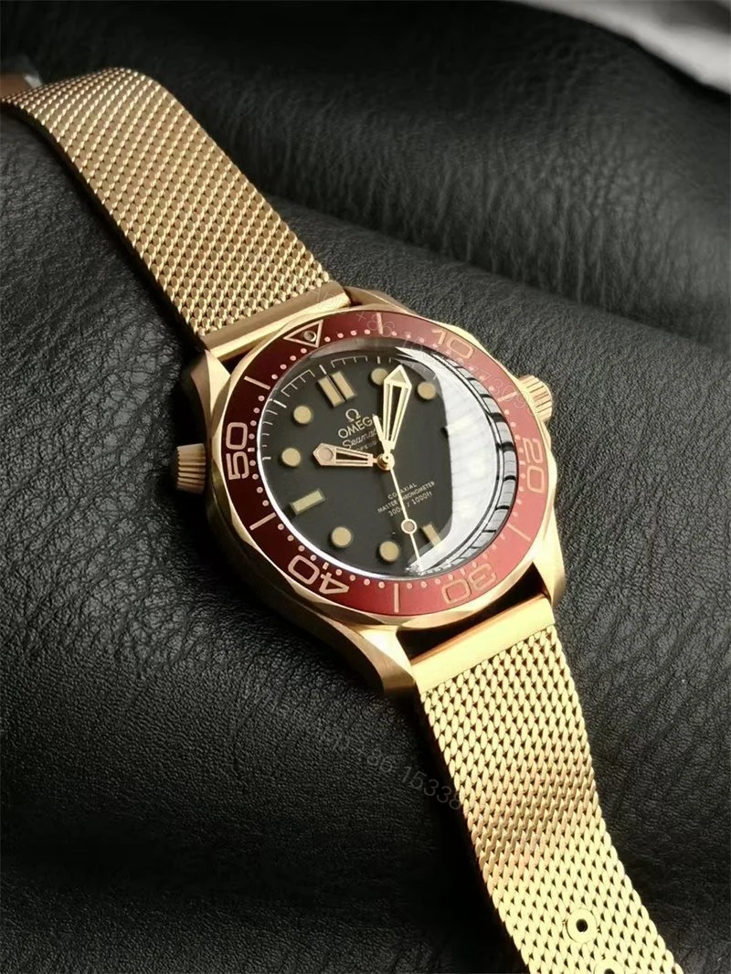View 13 of Replica Omega Seamaster 007 Burgundy Watch Super Clone