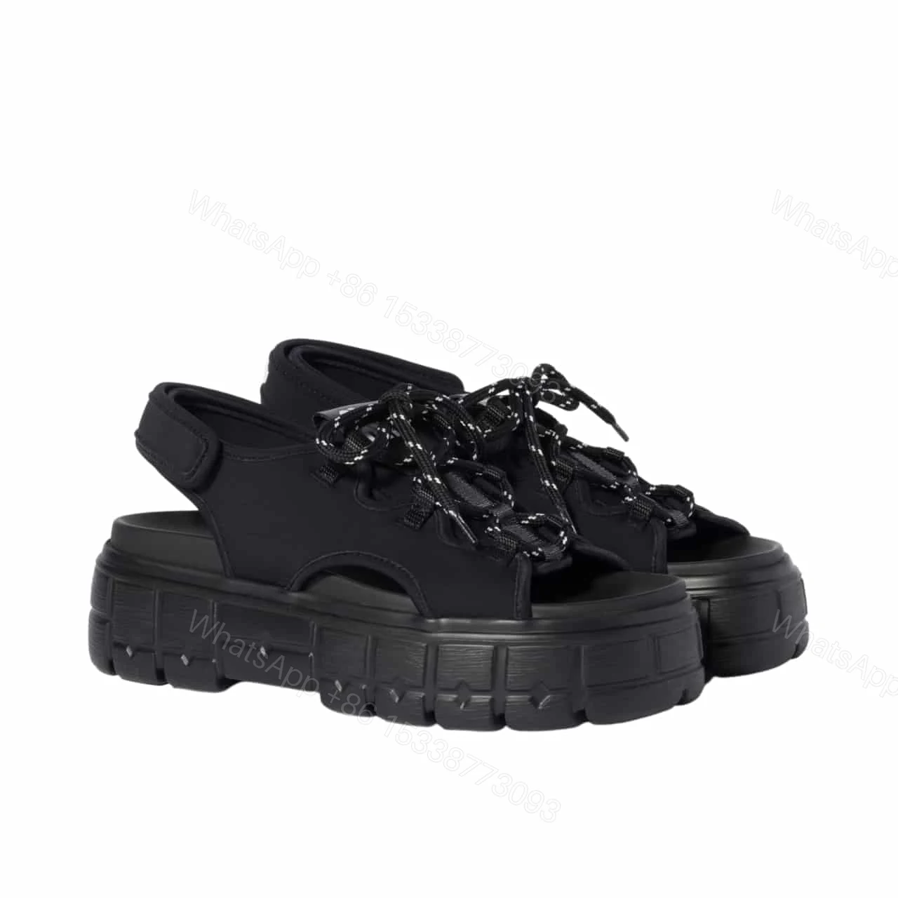 MIUMIU CHUNKY NEOPRENE SANDALS BLACK 5X418E 30K F0002 F 050 — view 1