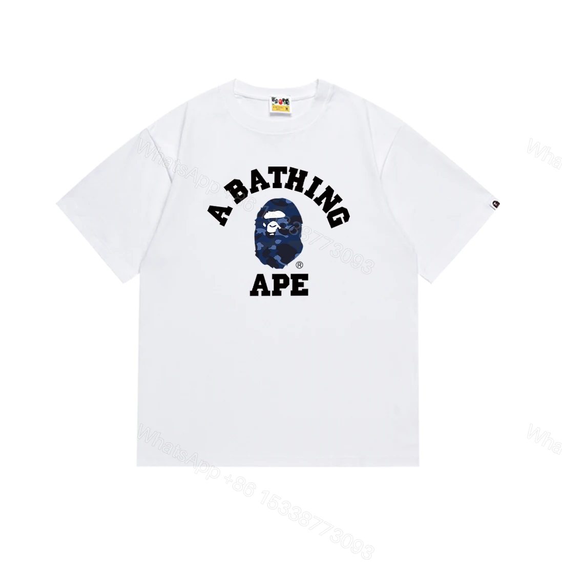 BAPE Sand Camo College T-shirt White-Navy/ Black-Navy — view 2