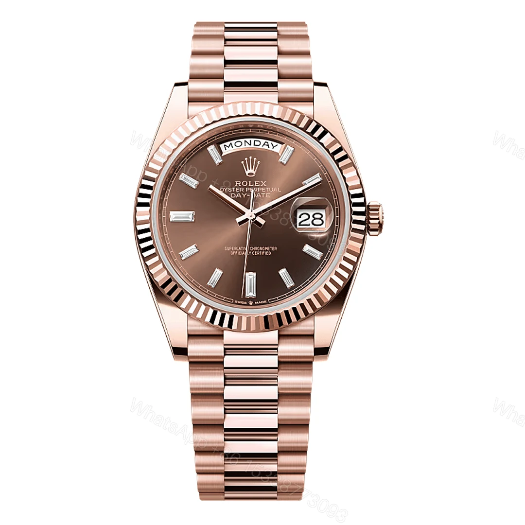 Rolex Day-Date Everose Gold Diamond Dial Replica — view 1