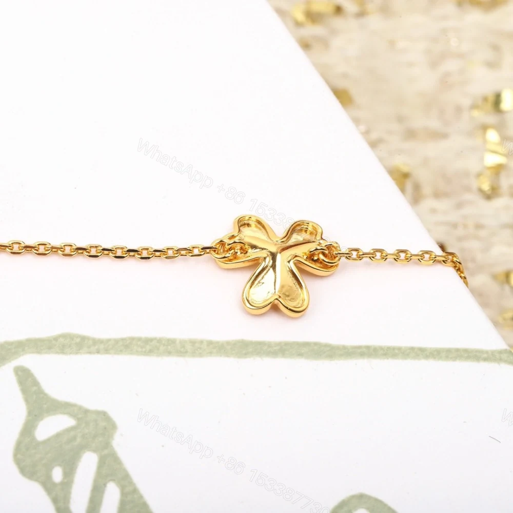 View 3 of 高仿首飾VanCleef&Arpels*RP7SC00三葉草祖母綠黃金手鏈