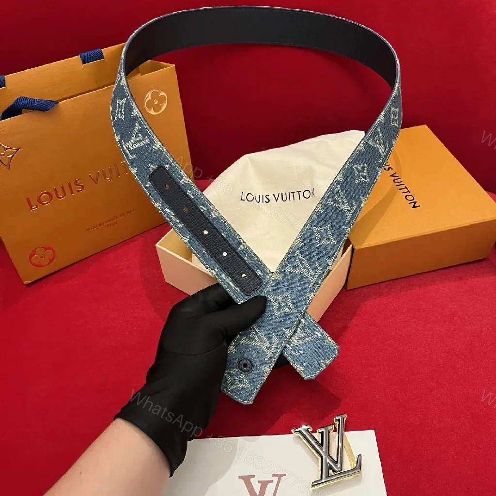 View 4 of Denim Monogram Belt: Modern Luxury, Everyday Versatility