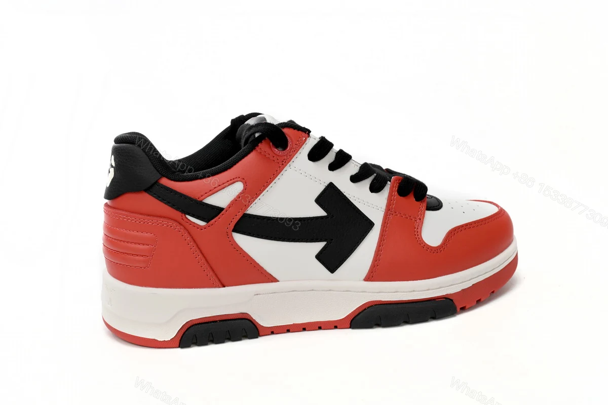 View 2 of OFF-WHITE Out Of Office OOO Low Tops Black White Red OMIA189S23LEA0012510