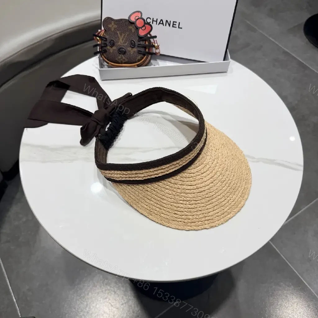 View 10 of Sun-Kissed Raffia Visor with Black Satin Band and Clasp