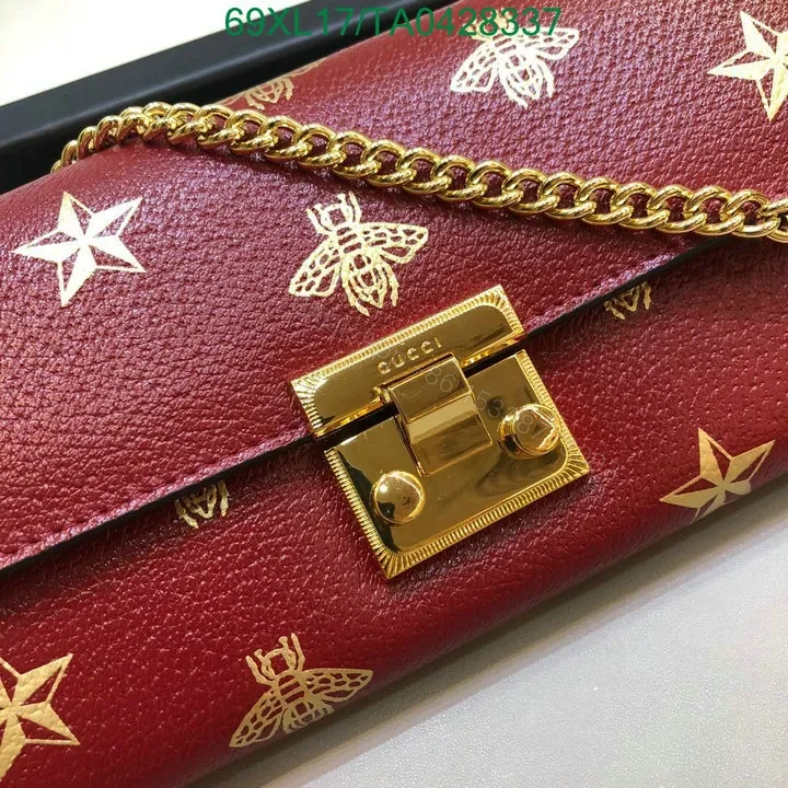 View 8 of Gucci Padlock Bee Star White Wallet on Chain Knockoff GF78QS