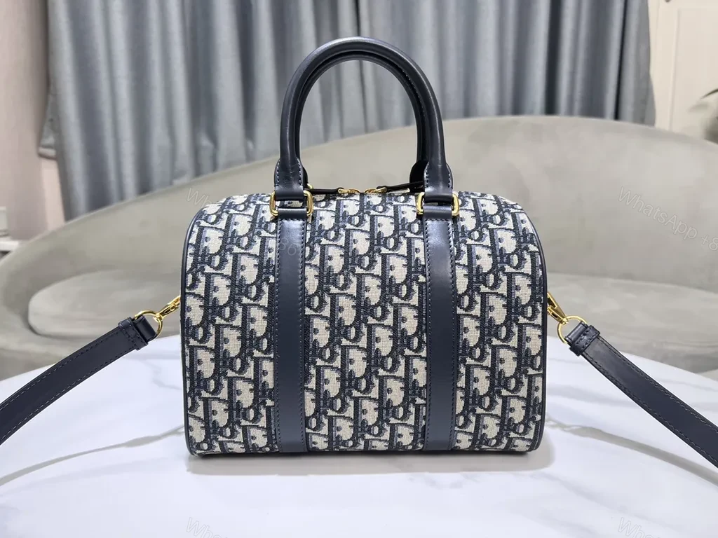 View 9 of Compact Luxury Satchel: Monogram Pattern, Gold Hardware, Crossbody/Top-Handle