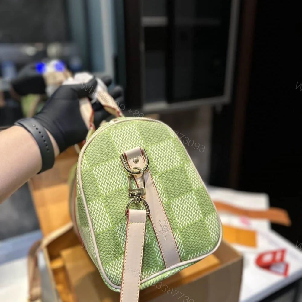 View 4 of Louis Vuitton Keepall Bandoulière Damier Canvas Green 35Cm N40671