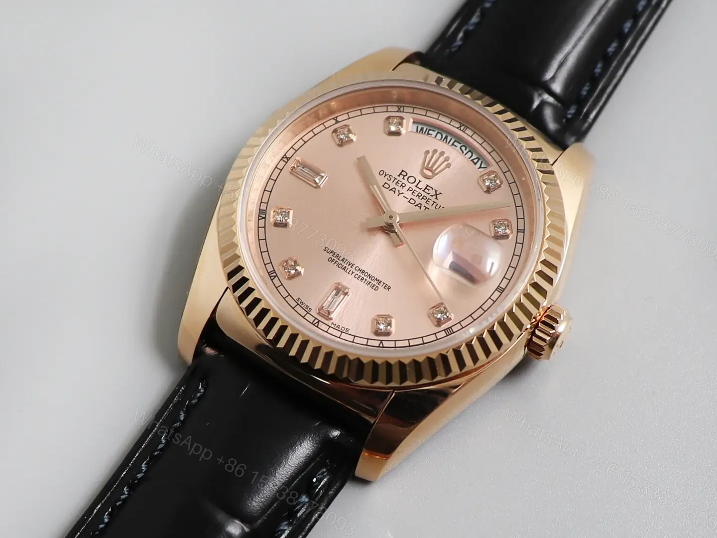 View 2 of Rolex Day-Date 36 Everose Strap Pink Diamond 118135-0062