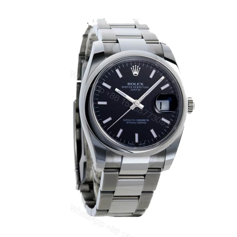 View 2 of Rolex Datejust 115200-0004 Super Clone : Smooth Bezel Black Dial 36mm