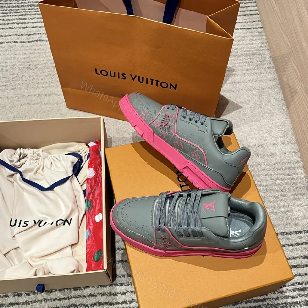 View 5 of Gray & Pink Luxe Sneakers, Premium, High-Top, Cushioned Comfort