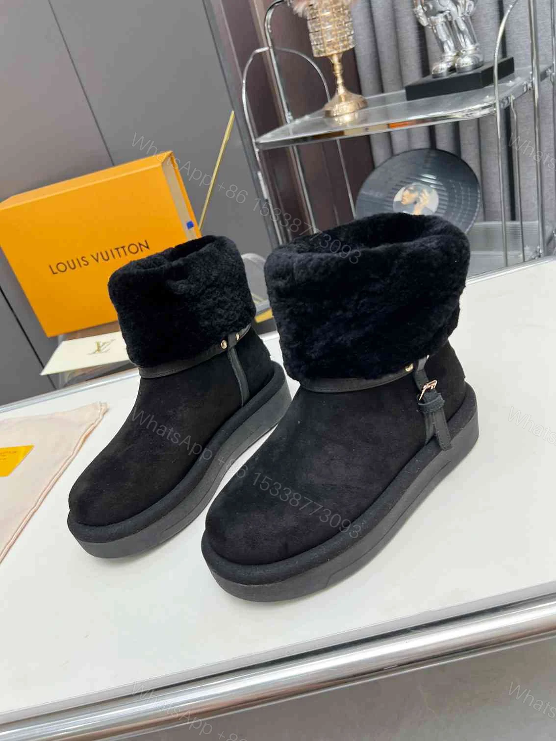 View 6 of LOUIS VUITTON ASPEN PLATFORM ANKLE BOOT BLACK 1AC78O