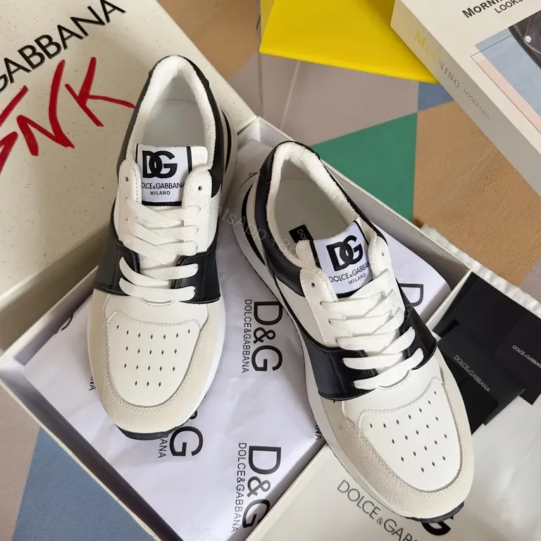 View 9 of Texture-Contrast High-Top Sneakers: Luxury Casual Streetwear (D&G)