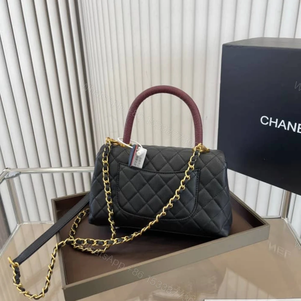 View 7 of Chanel Medium Coco Handle Bag Gold Hardware Black 23Cm