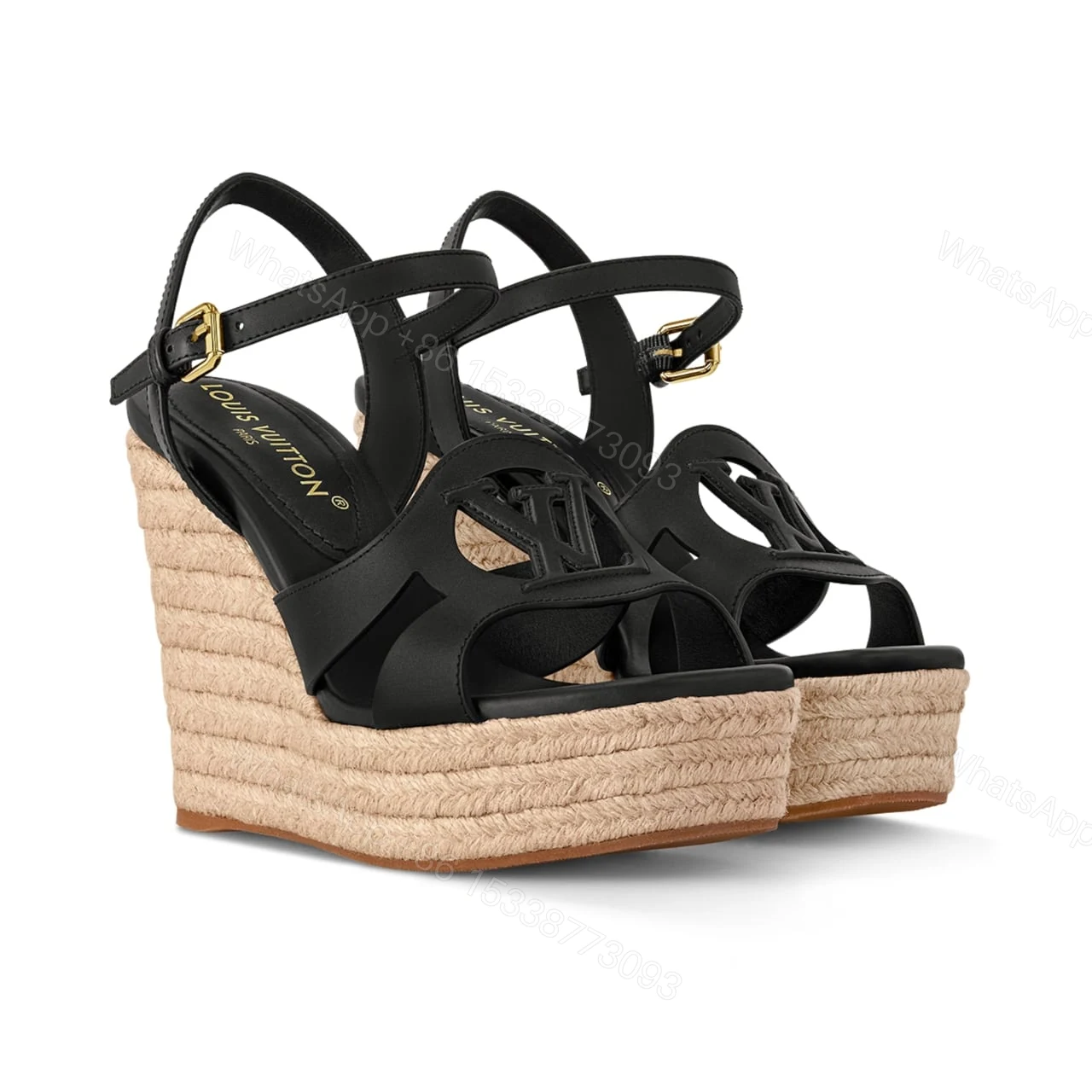 LV WEDGE SANDAL NOIR 1ACI88 — view 1