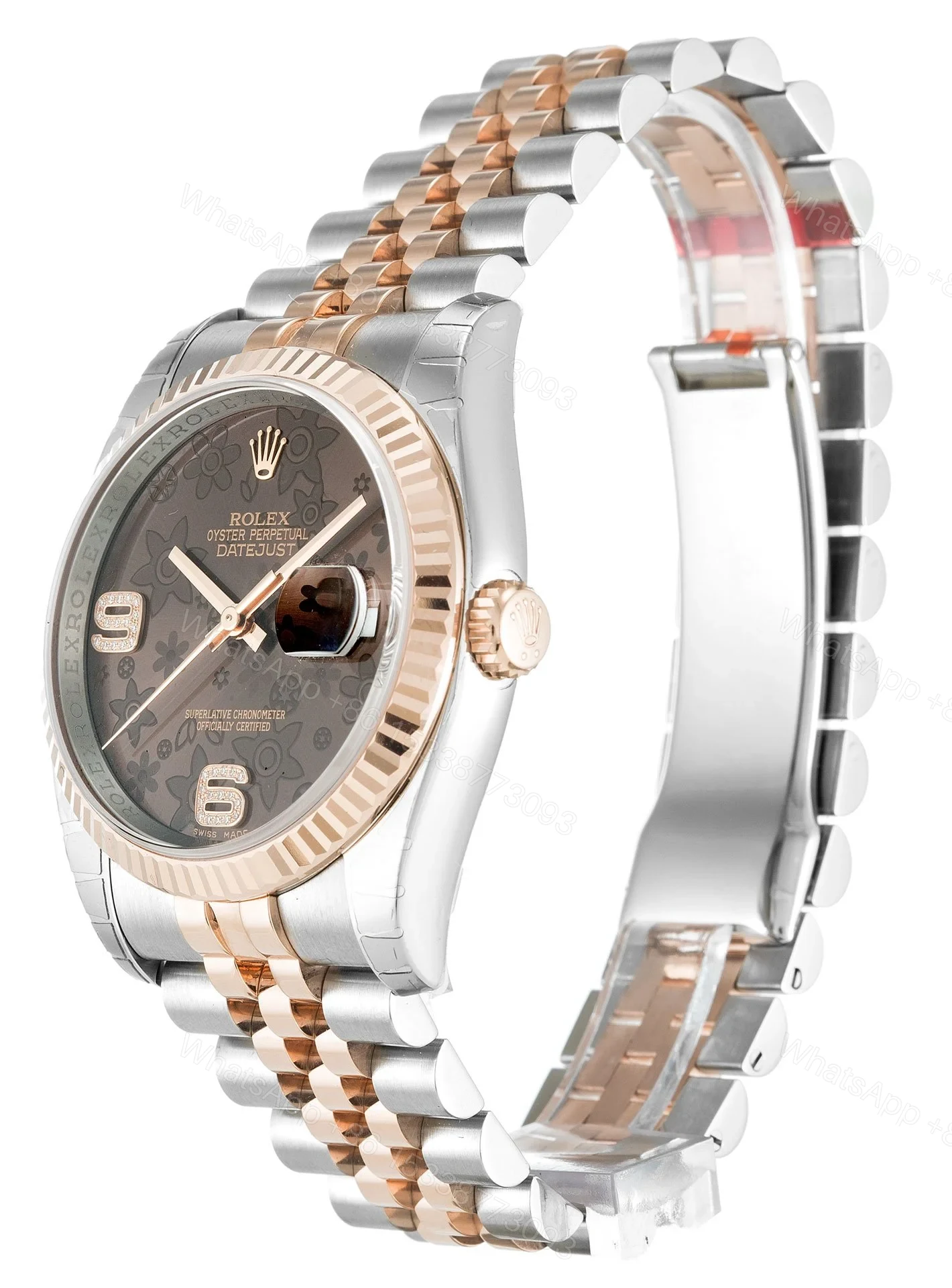 View 2 of Replica Rolex Datejust Chocolate Floral Dial 116231 36 mm