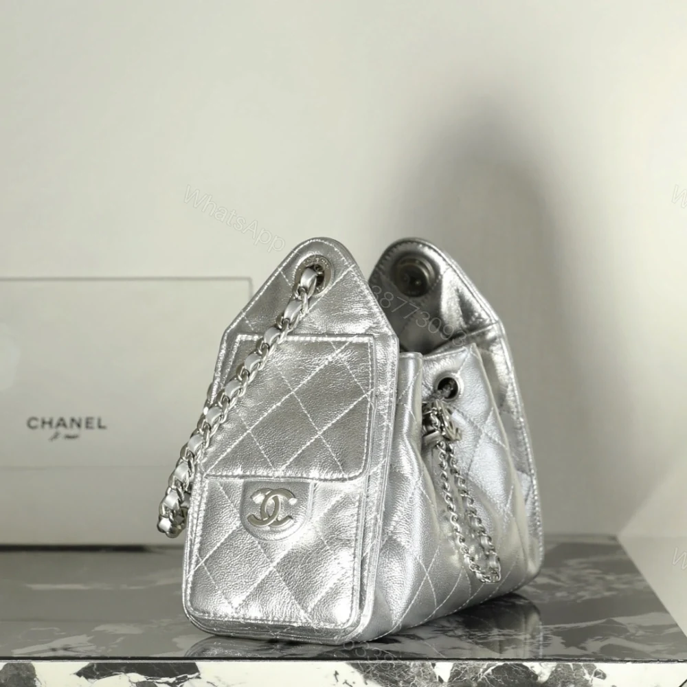 View 3 of 高仿Chanel*26C/25Bag系列AS5631小牛皮手袋Mini銀色免檢版