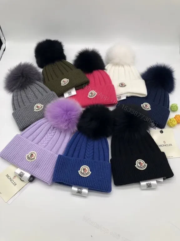 View 8 of Chic Black Moncler Knit Beanie â€” Plush Pom, Luxe Warmth