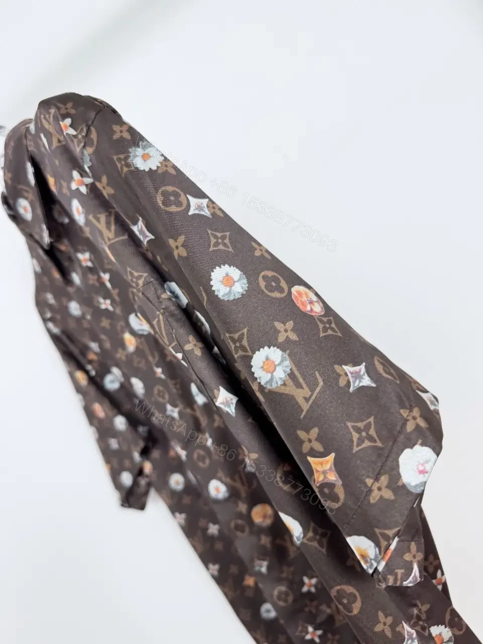 View 5 of Patterned Luxury Shirt-Jacket with LV-Inspired Print