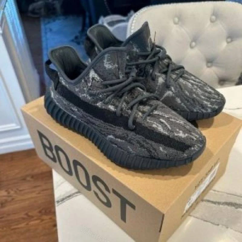 View 4 of First Copy Adidas Yeezy Boost 350 V2 Marble Black Men’s Sneakers