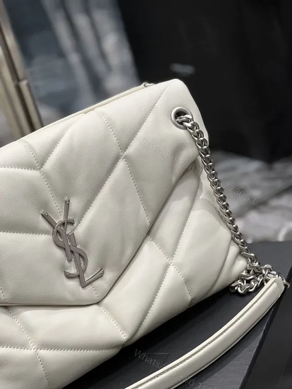 View 8 of Quilted White Shoulder Bag: Luxe Everyday Carriage Bag