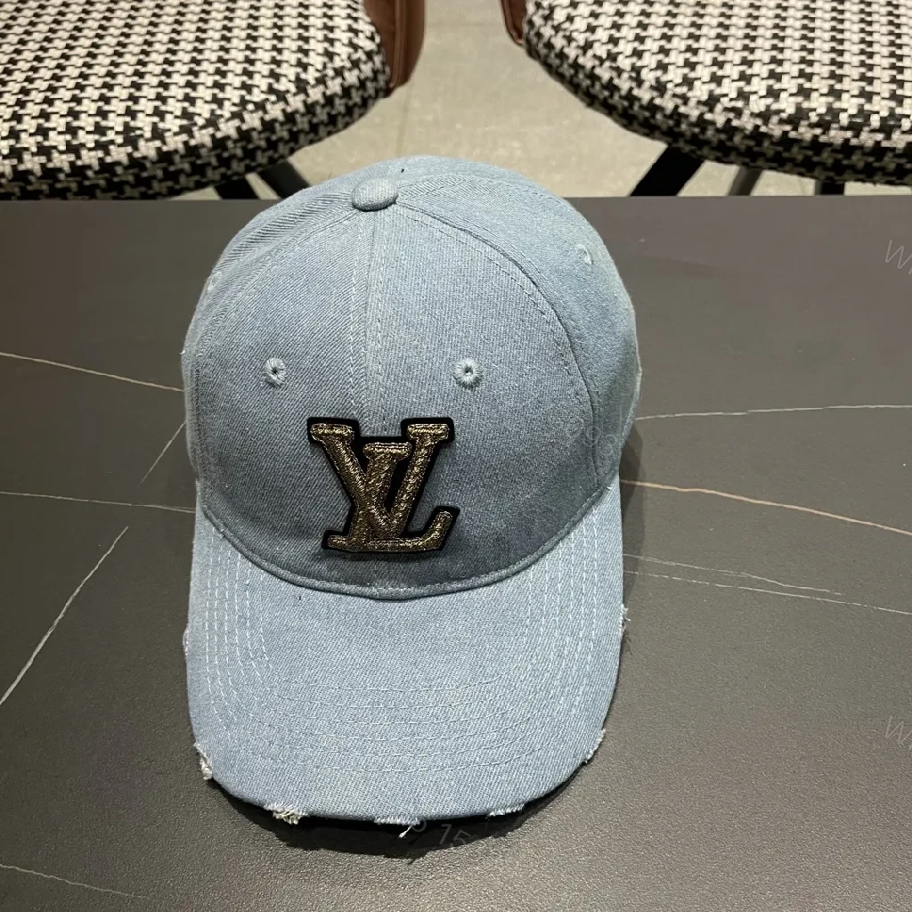 View 9 of Denim Cap with Embroidered Metallic Monogram - Everyday Luxe Cap