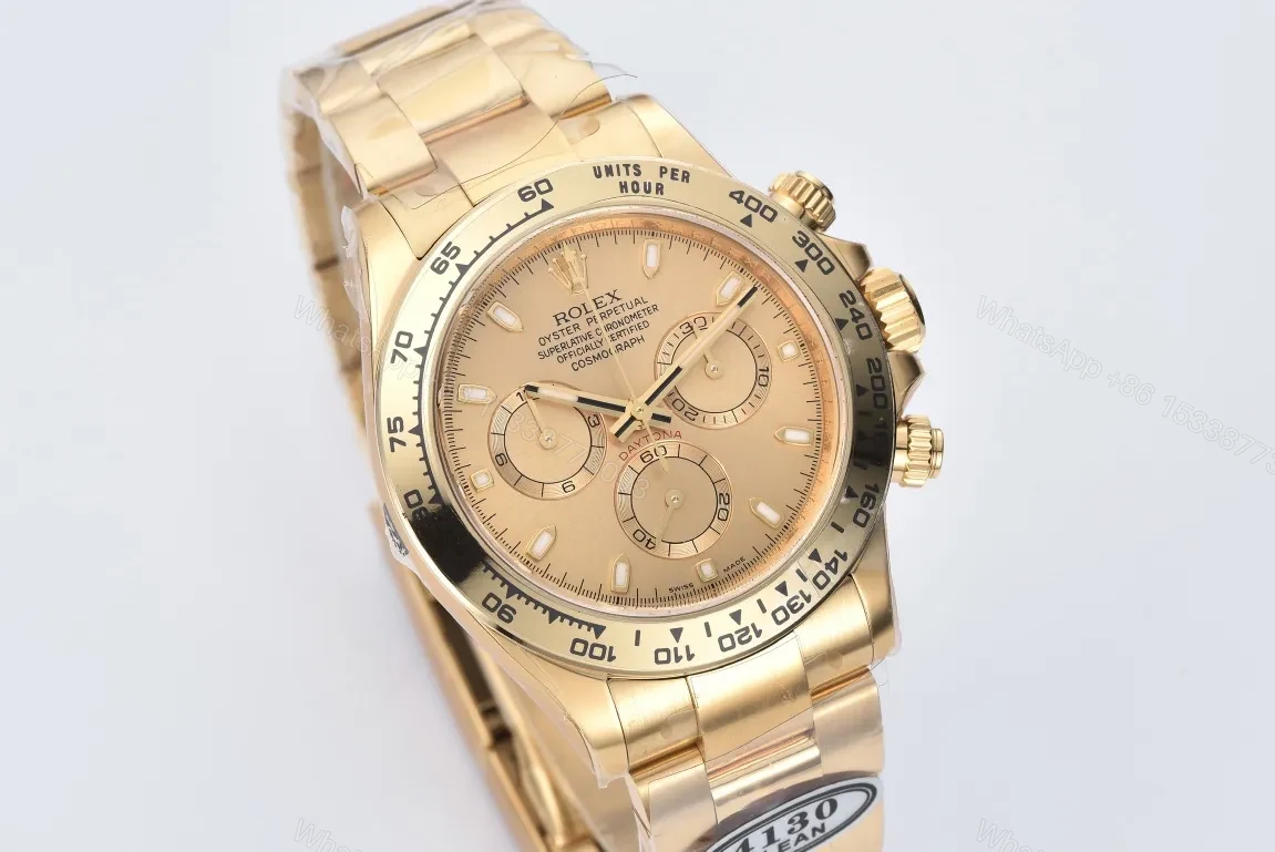 View 3 of 3A Factory Clean Factory Clean Rolex Daytona Gold Champagne Dial