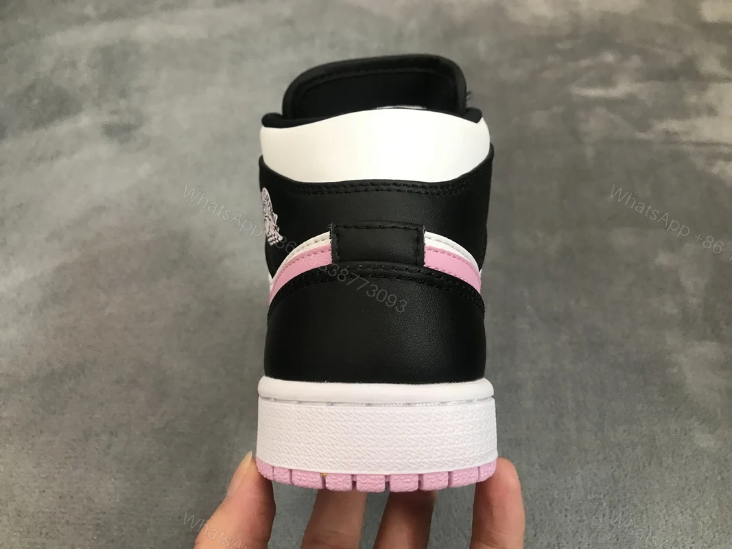 Air Jordan 1 Mid White Black Light Arctic Pink (GS) 555112-103 — view 2