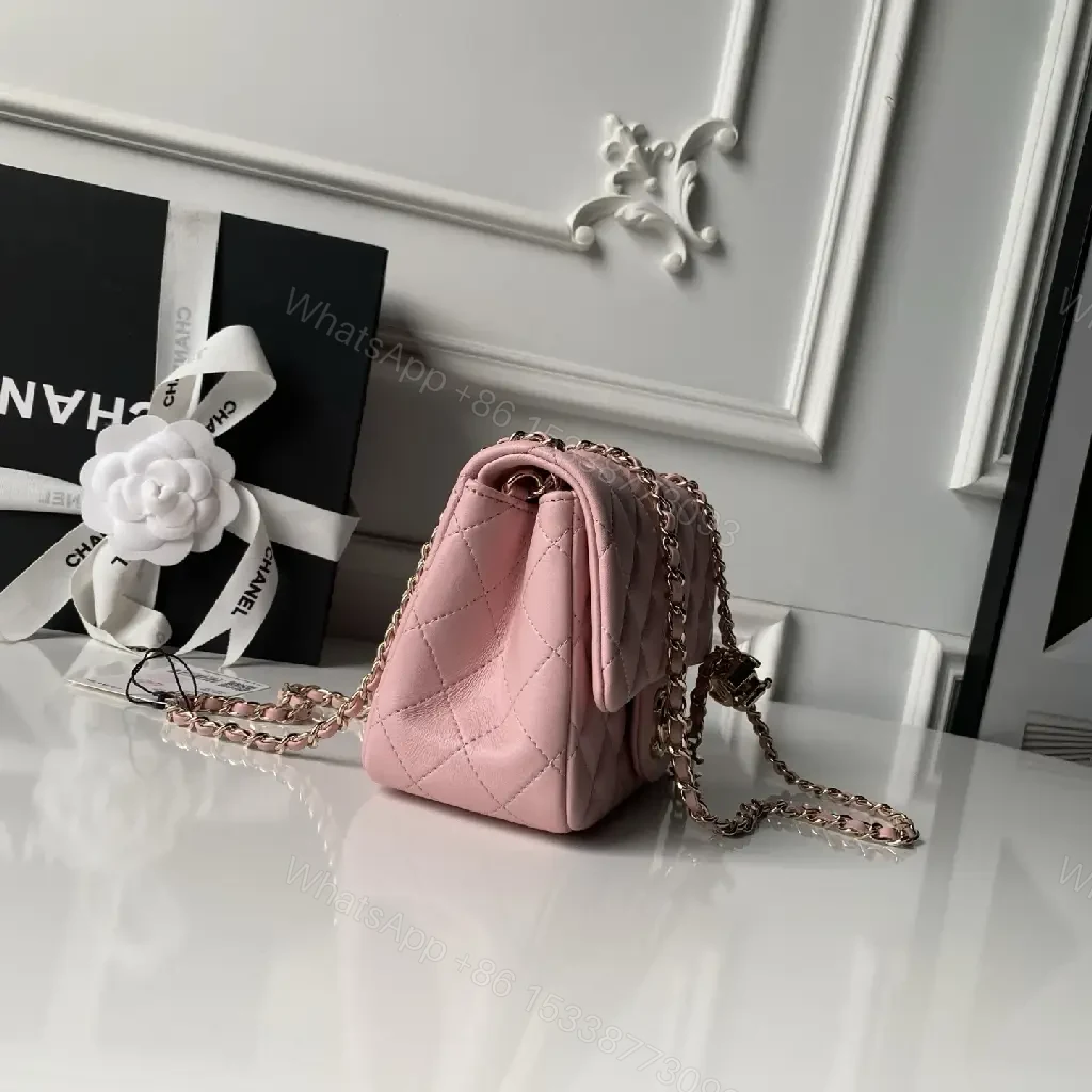 View 6 of Pink Quilted Chain Flap Bag - Luxe Everyday Crossbody Bag