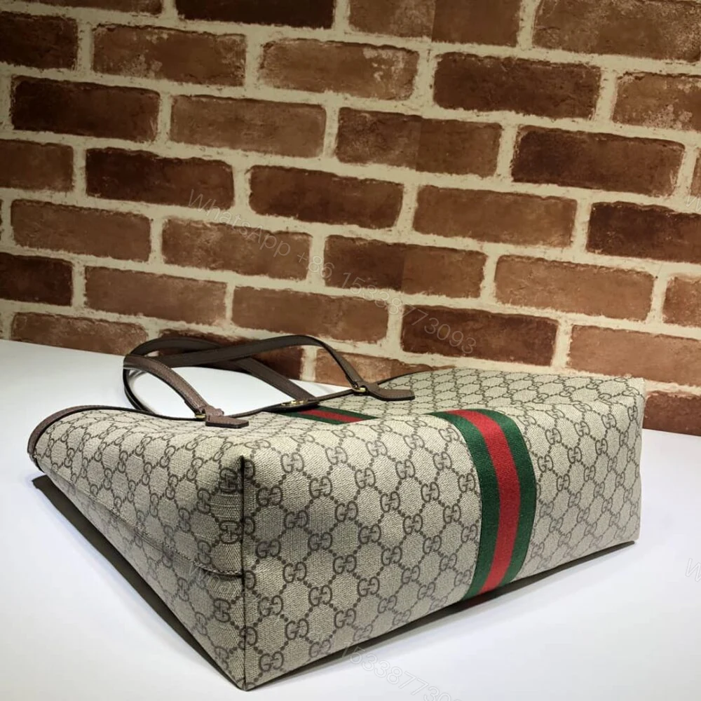 View 4 of Gucci Ophidia Large Tote Bag Beige And Dark Brown GG Supreme 38Cm 631685 96IWB 8745