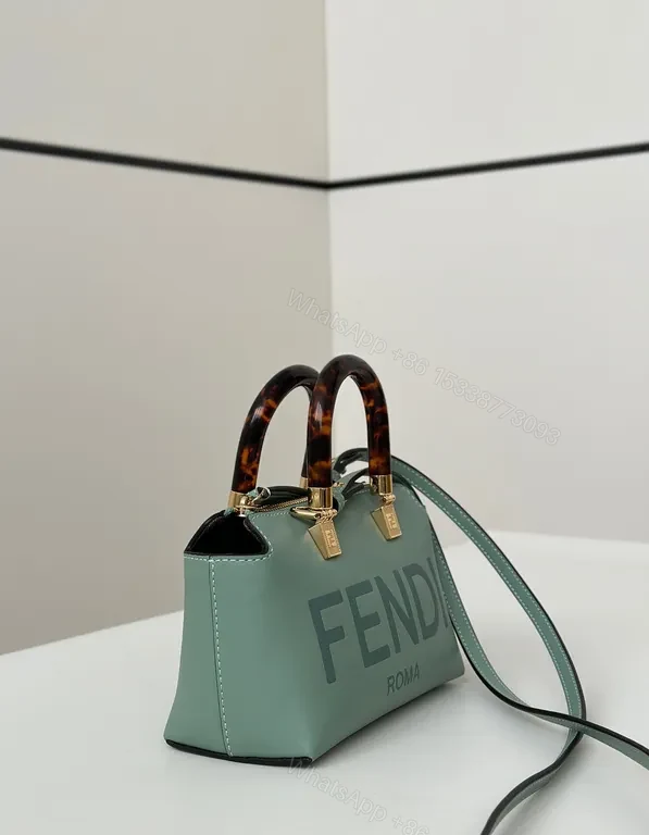 View 9 of Teal Fendi Satchel: Compact Modern Luxe Bag