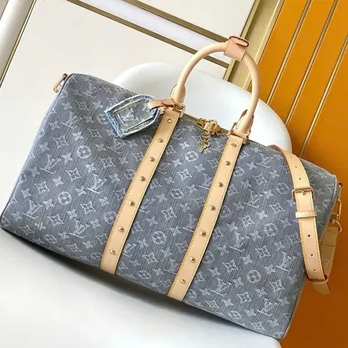 View 9 of Louis Vuitton LV Keepall Denim bandouliere 55 Grey