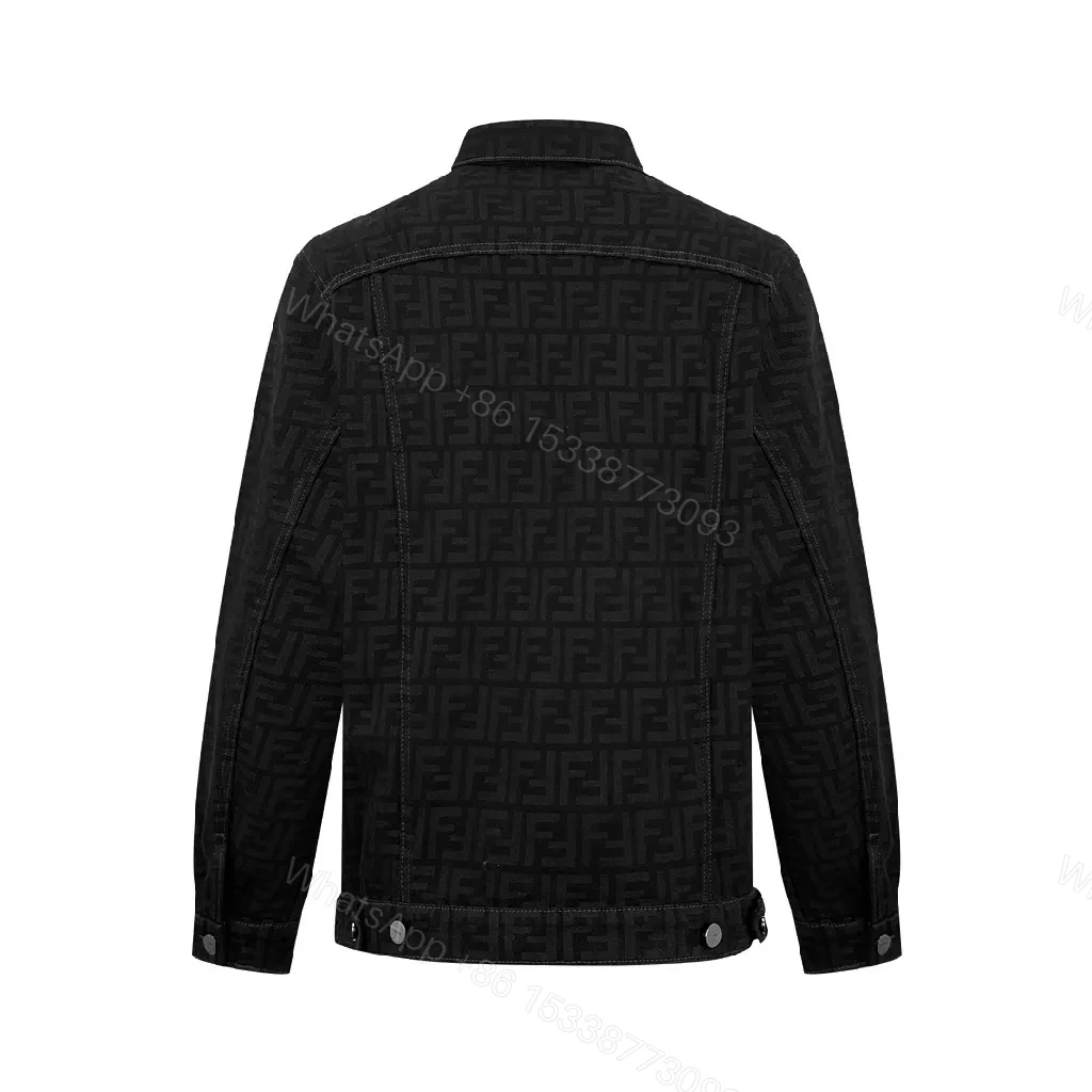 View 8 of Monogram Denim Jacket: Subtle Texture, Luxe Style, Modern Fit