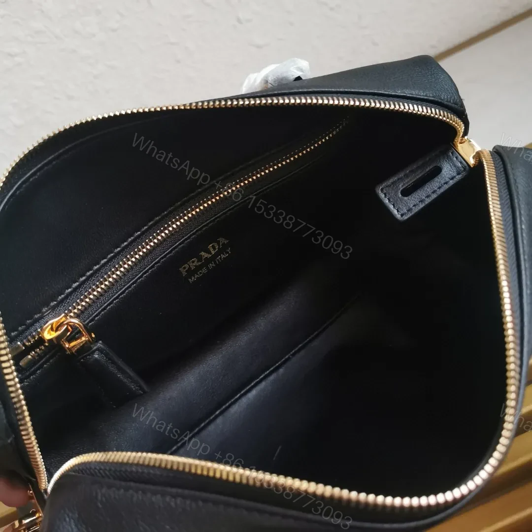 View 3 of Prada Black Medium leather top-handle bag with padlock