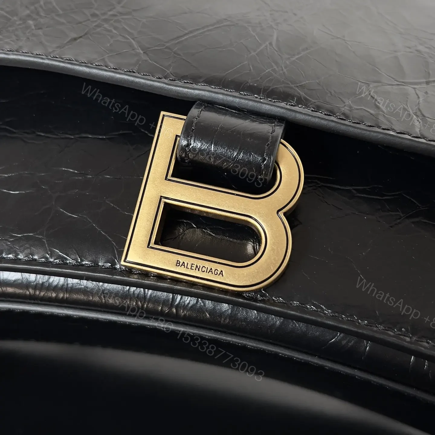 View 6 of 高仿BalenciagaCrush系列單肩包黑金XS