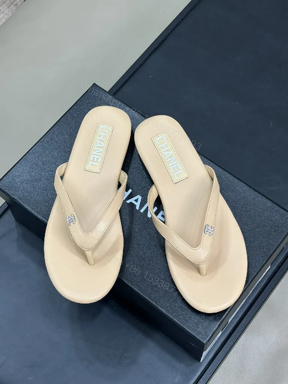 Beige Leather Flip-Flops: Subtle Luxury, Everyday Comfort — view 1