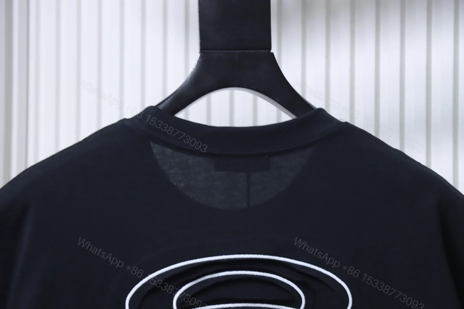 View 3 of Balenciaga Clothes Double Ring Appliqué Embroidered Short-Sleeve T-Shirt black