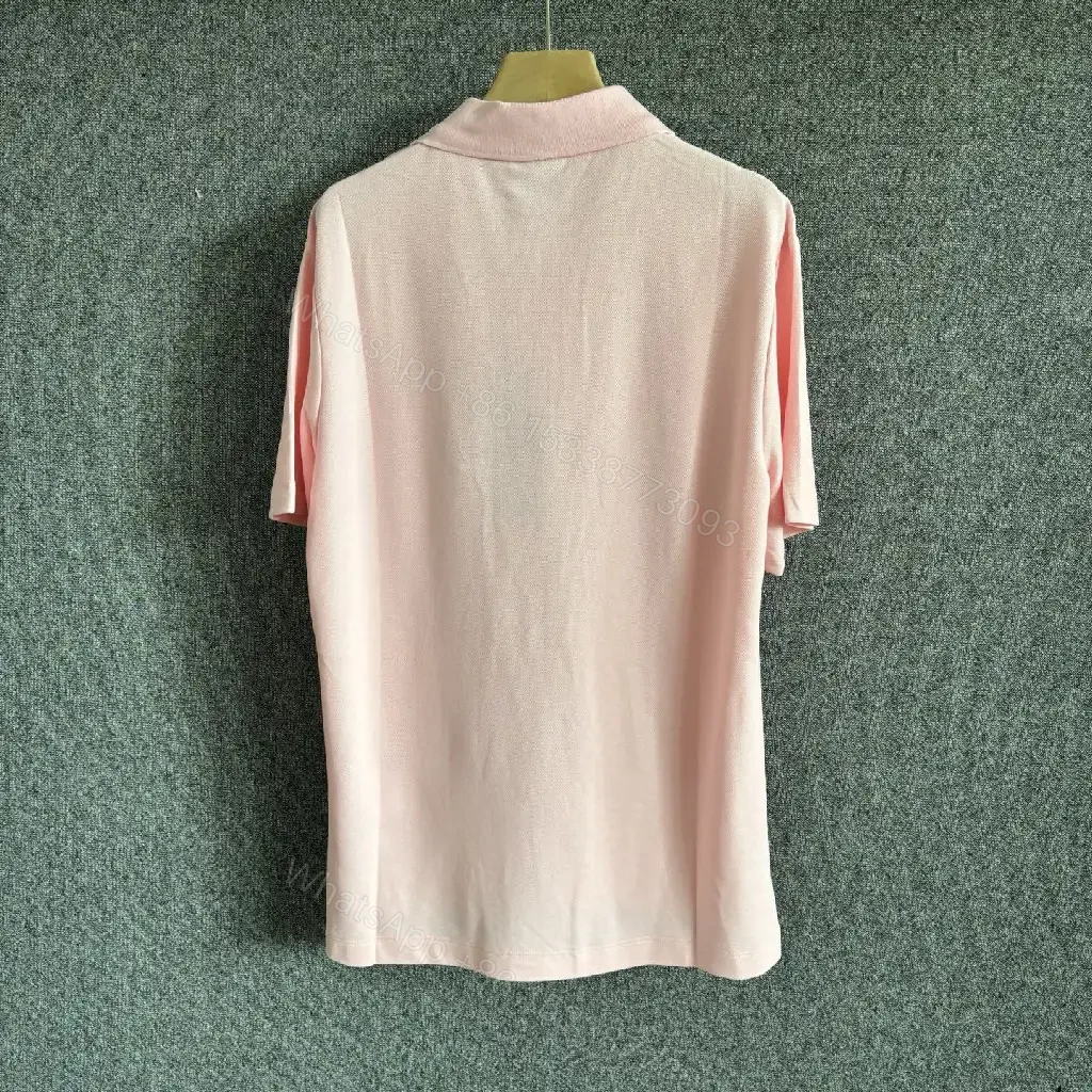 View 5 of Soft Pink Polo Cotton Blend – Subtle Monogram, Casual Luxury Polo