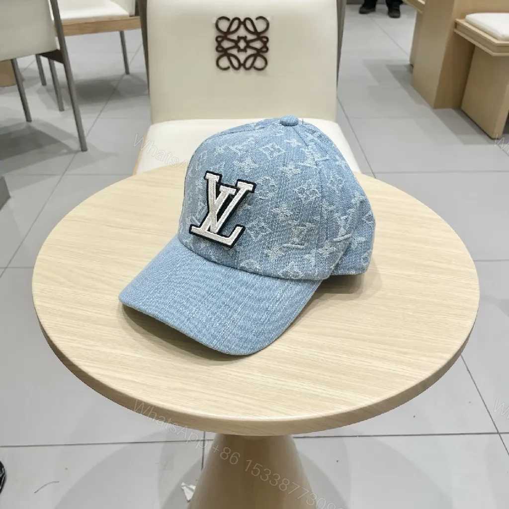View 2 of Denim-Luxe Monogram Cap: Subtle Luxury Cap