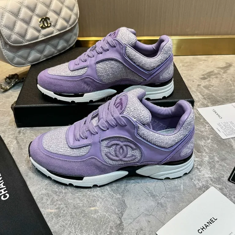 View 2 of Lavender Knit Sneakers - Luxurious Chanel-Inspired Comfort