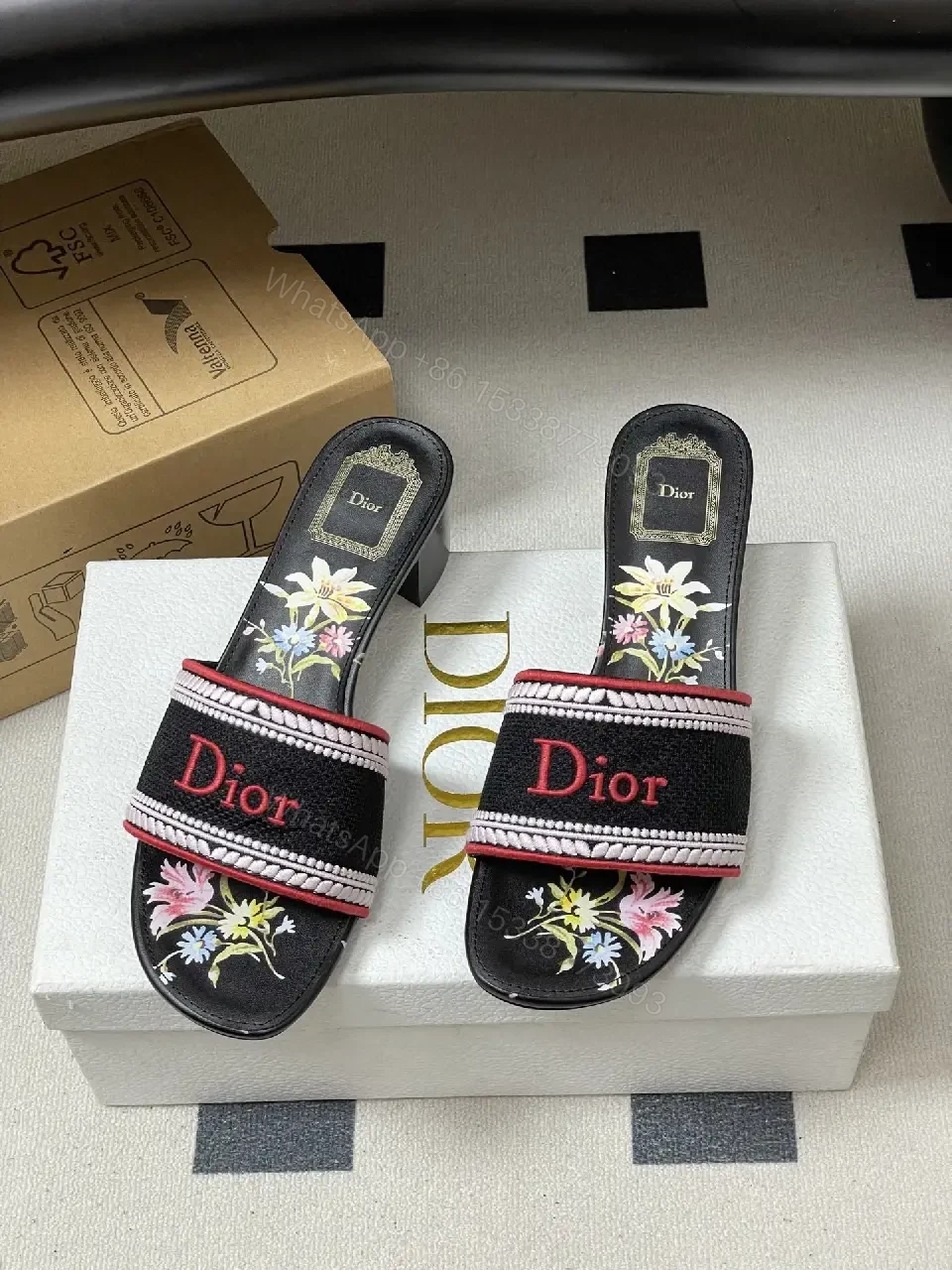 View 8 of Embroidered Slip-Ons with Bold Branding Sandals