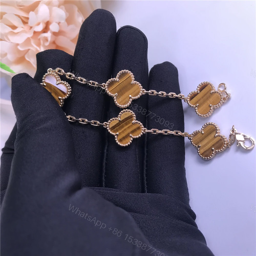 View 3 of Van Cleef Arpels Vintage Alhambra Bracelet 5 Motifs Tiger Eyes