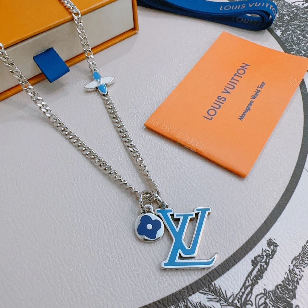 LV 精品仿製藍色LV吊飾項鍊時尚潮流百搭推薦款 — view 1