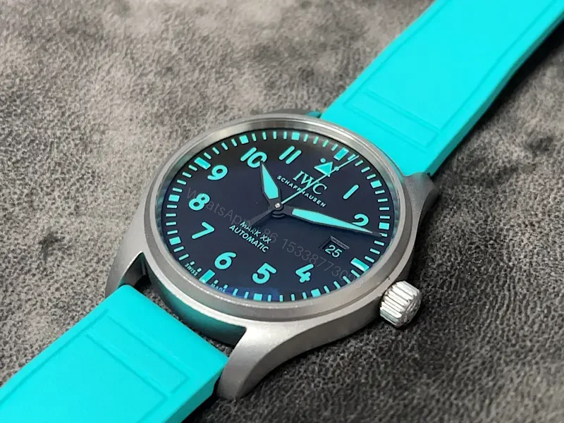View 6 of IWC Petronas F1 Watch Black Dial Turquoise Rubber Strap Ultimate 40MM IW328210