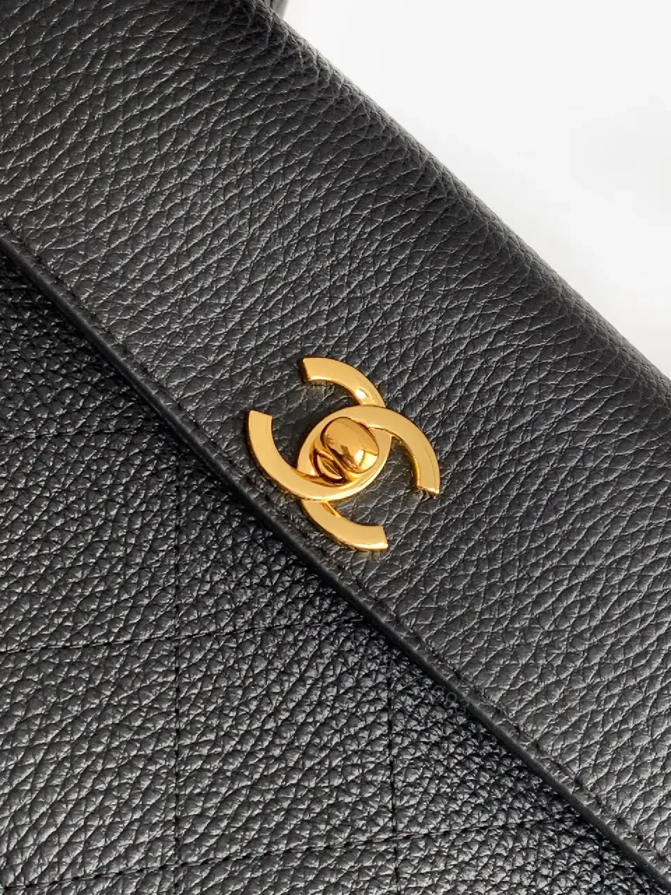 View 8 of Black Leather Shoulder Bag: Refined Texture, Subtle Branding, All-Day Versatility