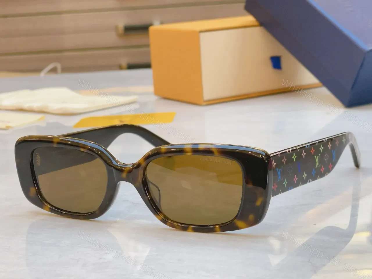 View 6 of Pink Frame Sunglasses with Multicolor Strap — Bold Luxury Sunnies