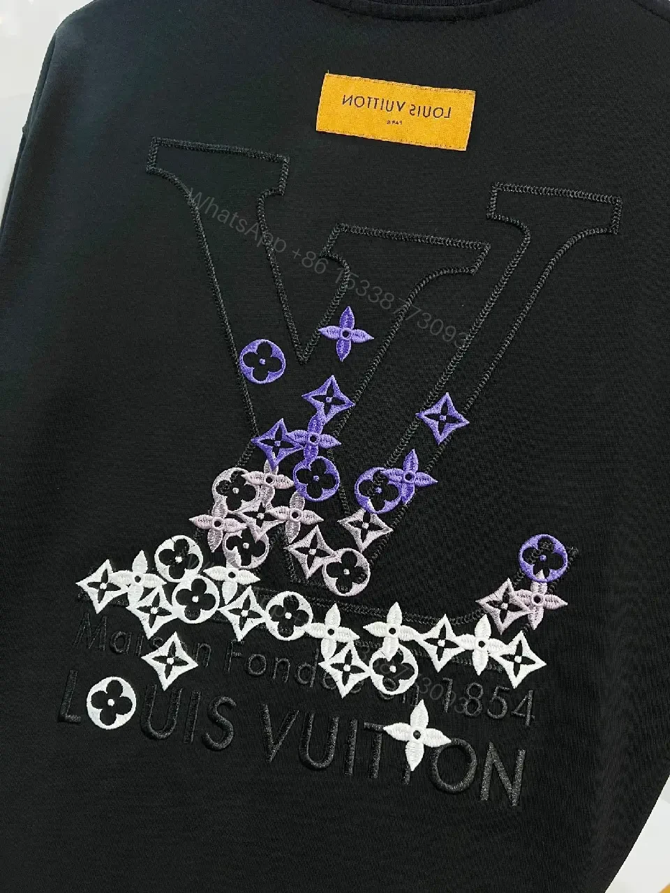 View 4 of Black Cotton Tee Classic – Subtle Emblem, Everyday Luxe