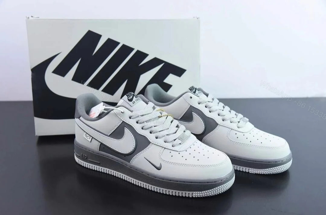 FIRST COPY Nike Airforce 1 Low Grey/Mattalic For Men — view 1